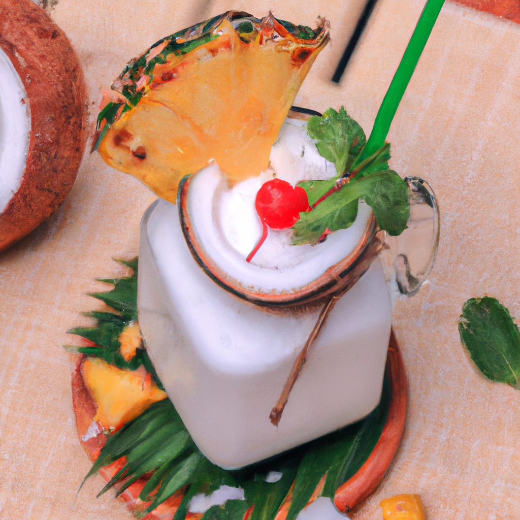 Mocktail Pineapple Coconut Crush. 300mm foto